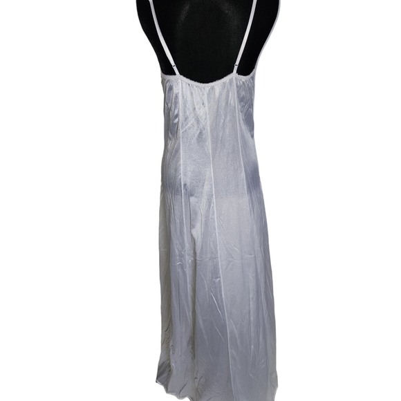 Vintage lace long white deep vneck slip dress - Picture 6 of 10